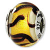 Reflection Beads Sterling Silver Yellow/Black Italian Murano Bead