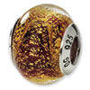 Reflection Beads Sterling Silver Gold/Red Italian Murano Bead