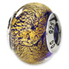 Reflection Beads Sterling Silver Gold/Purple Italian Murano Bead