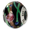 Reflection Beads Sterling Silver Black/Green/Gold/Red Italian Murano Bead
