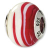 Reflection Beads Sterling Silver Red/White Italian Murano Bead
