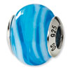 Reflection Beads Sterling Silver Blue/White Italian Murano Bead
