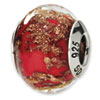 Reflection Beads Sterling Silver Red/Gold Italian Murano Bead