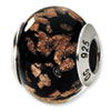 Reflection Beads Sterling Silver Black/Gold Italian Murano Bead