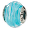 Reflection Beads Sterling Silver Blue/White Italian Murano Bead