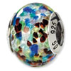 Reflection Beads Sterling Silver Silver/Blue/Red Italian Murano Bead