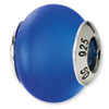 Reflection Beads Sterling Silver Dk Blue Matte Italian Murano Bead