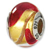 Reflection Beads Sterling Silver Yellow/Gold/Red Italian Murano Bead