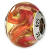 Reflection Beads Sterling Silver Yellow/Red/Orange Italian Murano Bead