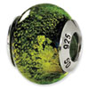 Reflection Beads Sterling Silver Green/Black Italian Murano Bead