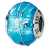 Reflection Beads Sterling Silver Blue/Silver Italian Murano Bead