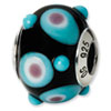 Reflection Beads Sterling Silver Black/Blue/White/Pink Italian Murano Bead