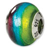 Reflection Beads Sterling Silver Purple/Blue/Green Italian Murano Bead