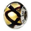 Reflection Beads Sterling Silver Yellow/Black Italian Murano Bead