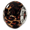 Reflection Beads Sterling Silver Leopard Italian Murano Bead