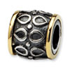 Reflection Beads Sterling Silver & 14k Gold Accent Barrel Bead