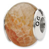 Reflection Beads Sterling Silver Peach Cracked Agate Stone Bead