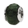 Reflection Beads Sterling Silver Dark Green Quartz Stone Bead