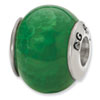 Reflection Beads Sterling Silver Green Cracked Agate Stone Bead