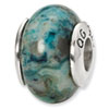 Reflection Beads Sterling Silver Blue Crazy Lace Agate Stone Bead