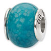 Reflection Beads Sterling Silver Dark Blue Cracked Agate Stone Bead