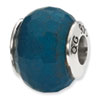 Reflection Beads Sterling Silver Medium Blue Quartz Stone Bead