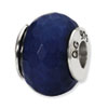 Reflection Beads Sterling Silver Dark Blue Quartz Stone Bead