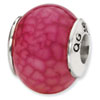 Reflection Beads Sterling Silver Fuschia Cracked Agate Stone Bead
