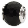 Reflection Beads Sterling Silver Black Agate Stone Bead
