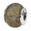 Reflection Beads Sterling Silver Black Cracked Agate Stone Bead