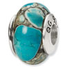 Reflection Beads Sterling Silver Blue Mosaic Magnasite Stone Bead
