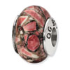 Reflection Beads Sterling Silver Red Mosaic Magnasite Stone Bead