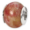 Reflection Beads Sterling Silver Pink Serpentine Stone Bead