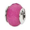 Reflection Beads Sterling Silver Fuschia Quartz Stone Bead