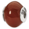 Reflection Beads Sterling Silver Red Brown Agate Stone Bead