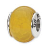 Reflection Beads Sterling Silver Yellow Cracked Agate Stone Bead