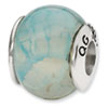 Reflection Beads Sterling Silver Light Blue Cracked Agate Stone Bead