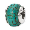 Reflection Beads Sterling Silver Blue Magnasite Stone Bead