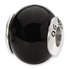 Reflection Beads Sterling Silver Black Agate Stone Bead