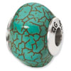 Reflection Beads Sterling Silver Blue Magnasite Stone Bead