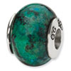 Reflection Beads Sterling Silver Blue GreenRecon Serpentine Stone Bead