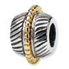 Reflection Beads Sterling Silver & 14k Gold Accent Bali Bead