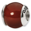 Reflection Beads Sterling Silver Carnelian Stone Bead