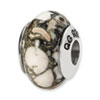 Reflection Beads Sterling Silver White Mosaic Magnasite Stone Bead