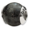 Reflection Beads Sterling Silver Gray Agate Stone Bead
