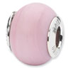 Reflection Beads Sterling Silver Pink Matte Italian Murano Bead