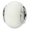 Reflection Beads Sterling Silver White Matte Italian Murano Bead