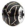 Reflection Beads Sterling Silver Black/Silver Italian Murano Bead