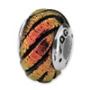 Reflection Beads Sterling Silver Orange Square Dichroic Glass Bead