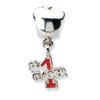 Reflection Beads Sterling Silver Apple w/#1 Teacher Dangle Bead